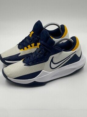 Nike Precision 6 'Midnight Navy/Gold' White Mens Size 9 DD9535-101 Sneakers